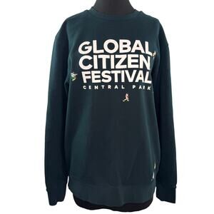 Global Citizen Festival 2024 Green Black Men Sweatshirt Crew Pullover Sz L Large